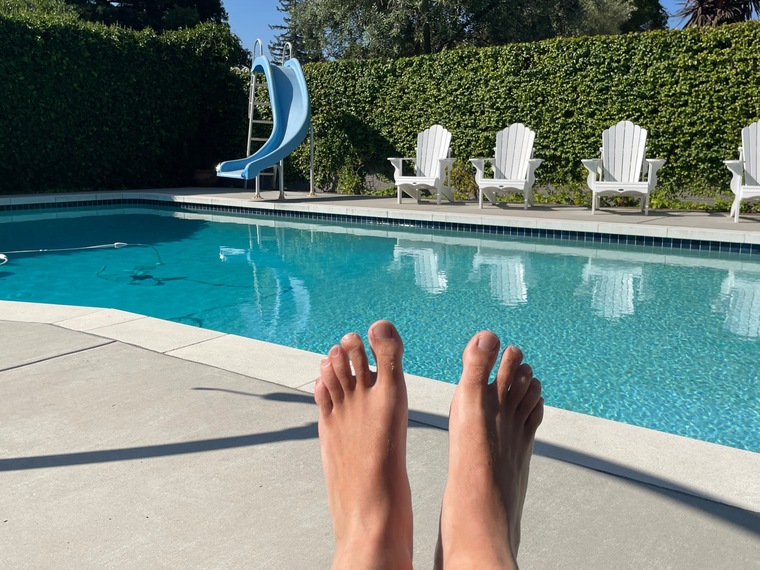 Large athletic feet banner image