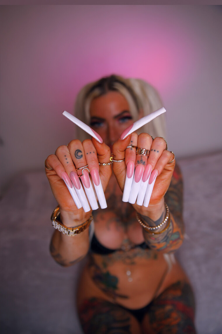 Long nails tattooed bimbo cover image