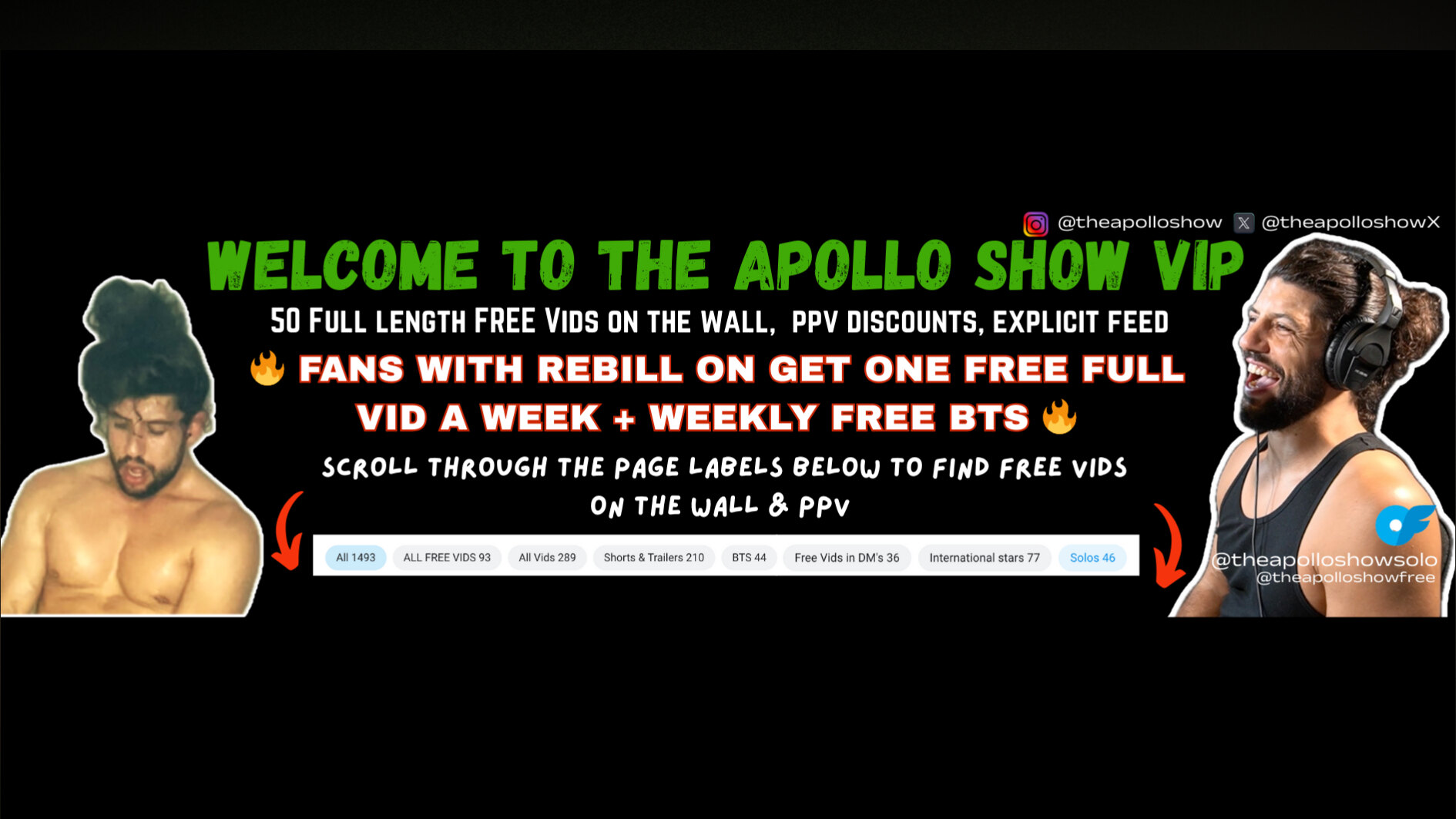 50xFREE VIDS ON THE FEED banner image