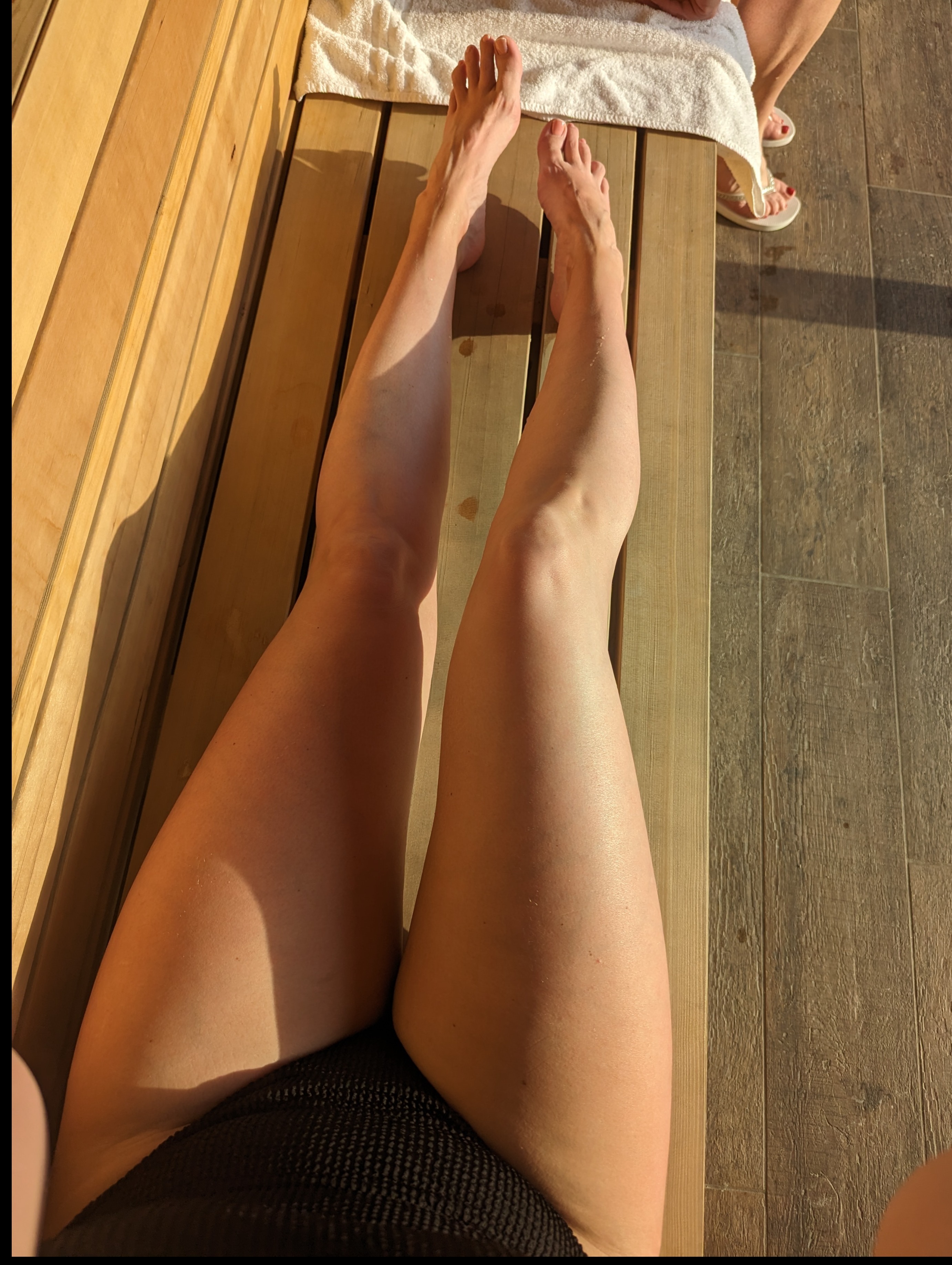 Beautiful feet of a blonde beauty banner image
